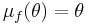 \mu_f(\theta) = \theta