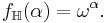 f_\mathbb{H}(\alpha)=\omega^\alpha.