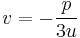 v=-\frac{p}{3u}