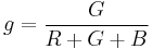  g = \frac{G}{R%2BG%2BB}