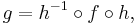 g=h^{-1}\circ f\circ h,