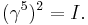 (\gamma^5)^2 = I. \,