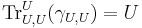 \mathrm{Tr}^U_{U,U}(\gamma_{U,U})=U