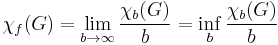 \chi_{f}(G) = \lim_{b \to \infty}\frac{\chi_{b}(G)}{b} = \inf_{b}\frac{\chi_{b}(G)}{b}