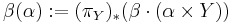 \beta(\alpha)�:= (\pi_Y)_{*}(\beta \cdot (\alpha \times Y))