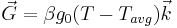  \vec{G} = \beta g_0(T-T_{avg})\vec{k}             