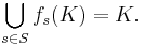 \bigcup_{s\in S} f_s(K)=K. \,