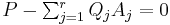 \textstyle P- \sum_{j=1}^{r}Q_jA_j=0