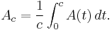 
     A_c = \frac{1}{c}\int_0^c A(t)\,dt.
