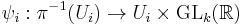 \psi_i�: \pi^{-1}(U_i)\to U_i\times \mathrm{GL}_k(\mathbb R)