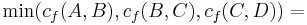 \min(c_f(A,B), c_f(B,C), c_f(C,D))=