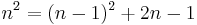 n^2 = (n-1)^2 %2B 2n-1