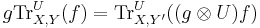 g\mathrm{Tr}^U_{X,Y}(f)=\mathrm{Tr}^U_{X,Y'}((g\otimes U)f)