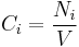 C_i = \frac{N_i}{V}