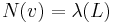 N(v)=\lambda(L)