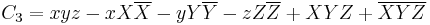 C_3 = xyz - xX\overline{X} - yY\overline{Y} - zZ\overline{Z} %2B XYZ %2B \overline{XYZ} 