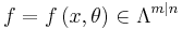 f=f\left(x,\theta\right)  \in\Lambda^{m\mid n}