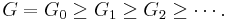 G = G_0 \ge G_1 \ge G_2 \ge \cdots.\, 