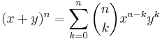 (x%2By)^n=\sum_{k=0}^n\binom nk x^{n-k}y^k