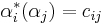 \alpha_i^*(\alpha_j) = c_{ij}