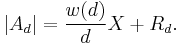  \left\vert A_d \right\vert = \frac{w(d)}{d} X %2B R_d . 