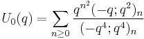 U_0(q) = \sum_{n\ge 0} {q^{n^2} (-q;q^2)_n \over (-q^4;q^4)_n}