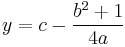 y=c-\frac{b^2%2B1}{4a}\,\!