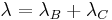  \lambda = \lambda_B %2B \lambda_C \,