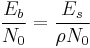 \frac{E_b}{N_0} =\frac{E_s}{\rho N_0}