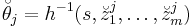 \breve\theta_j= h^{-1}(s,\breve z_1^j, \ldots,\breve z_m^j)