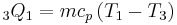 
{}_3Q_1  = mc_p \left( {T_1  - T_3 } \right)
