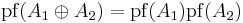 \operatorname{pf}(A_1\oplus A_2) =\operatorname{pf}(A_1)\operatorname{pf}(A_2)