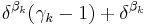 \delta^{\beta_k}(\gamma_k-1) %2B \delta^{\beta_k}