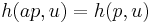 h(ap,u)=h(p,u)