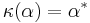 \kappa(\alpha) = \alpha^*