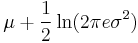 \mu %2B \frac{1}{2} \ln(2\pi e \sigma^2)