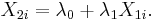  X_{2i} = \lambda_0 %2B \lambda_1 X_{1i}. 