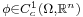 \scriptstyle\phi\in C_c^1(\Omega,\mathbb{R}^n)