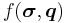 f(\boldsymbol{\sigma}, \boldsymbol{q})