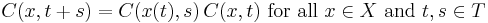 C(x,t%2Bs)=C(x(t),s)\,C(x,t) {\rm~for~all~} x\in X {\rm~and~} t,s\in T