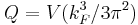 Q=V(k^3_F/3\pi^2)