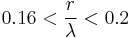 0.16 < \frac{r}{\lambda} < 0.2