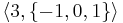 \left\langle 3, \{-1,0,1\} \right\rangle