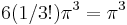 6(1/3!)\pi^3 = \pi^3 