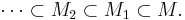 \cdots \subset M_2 \subset M_1 \subset M.