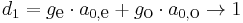 d_1 = g_{\mbox{e}}\cdot a_{0,\mbox{e}} %2B
             g_{\mbox{o}}\cdot a_{0,\mbox{o}} \rightarrow 1