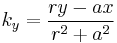 k_{y} = \frac{ry-ax}{r^2 %2B a^2}