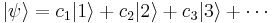 |\psi\rang = c_1 | 1 \rang %2B c_2 | 2 \rang %2B c_3 | 3 \rang %2B \cdots