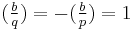 (\tfrac{b}{q}) = -(\tfrac{b}{p}) = 1
