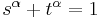 \textstyle s^\alpha%2Bt^\alpha=1 